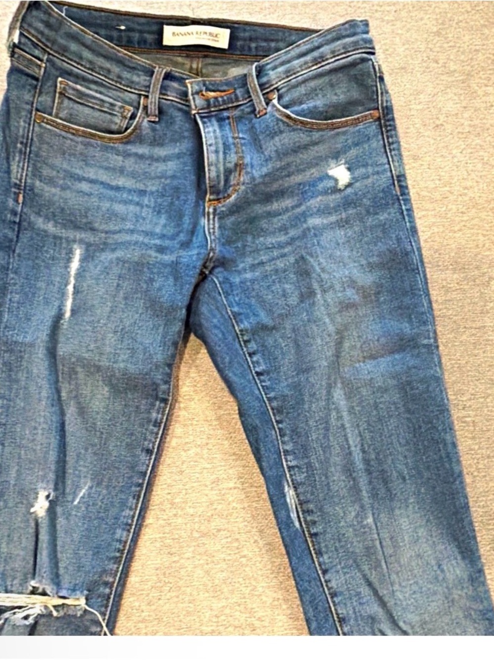 Banana Republic Women's Medium Blue Skinny Jeans with Light Distressing